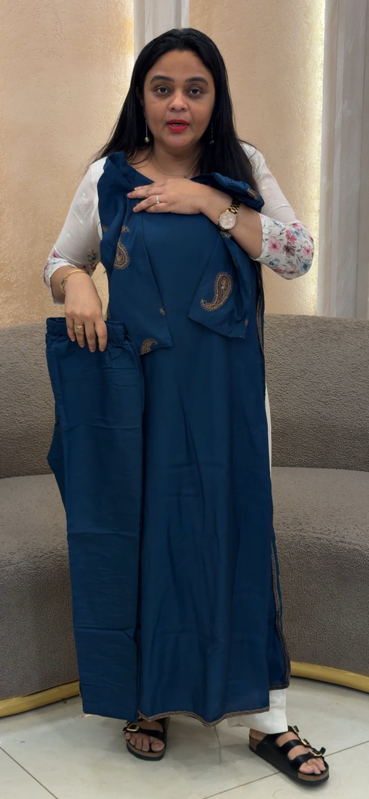MALAI CHANDERI TOP AND BOTTOM - NUWA - 2323