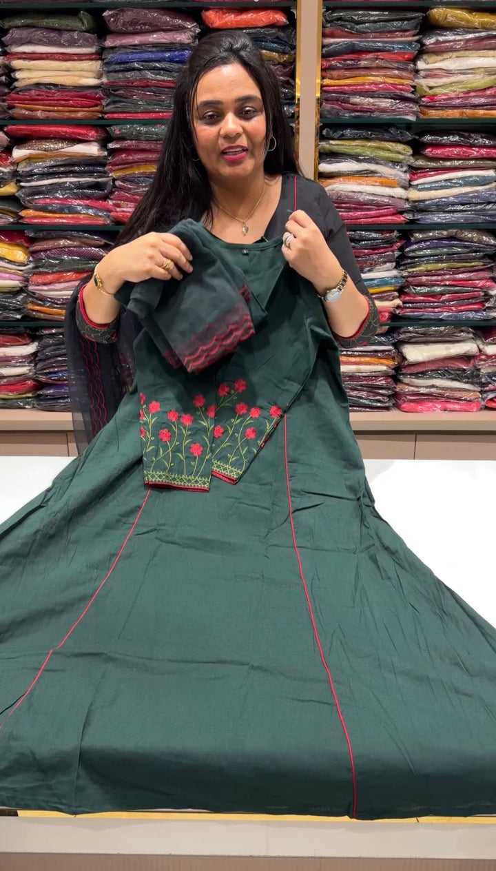 COTTON LINEN TOP,BOTTOM AND DUPATTA - NUWA-1996