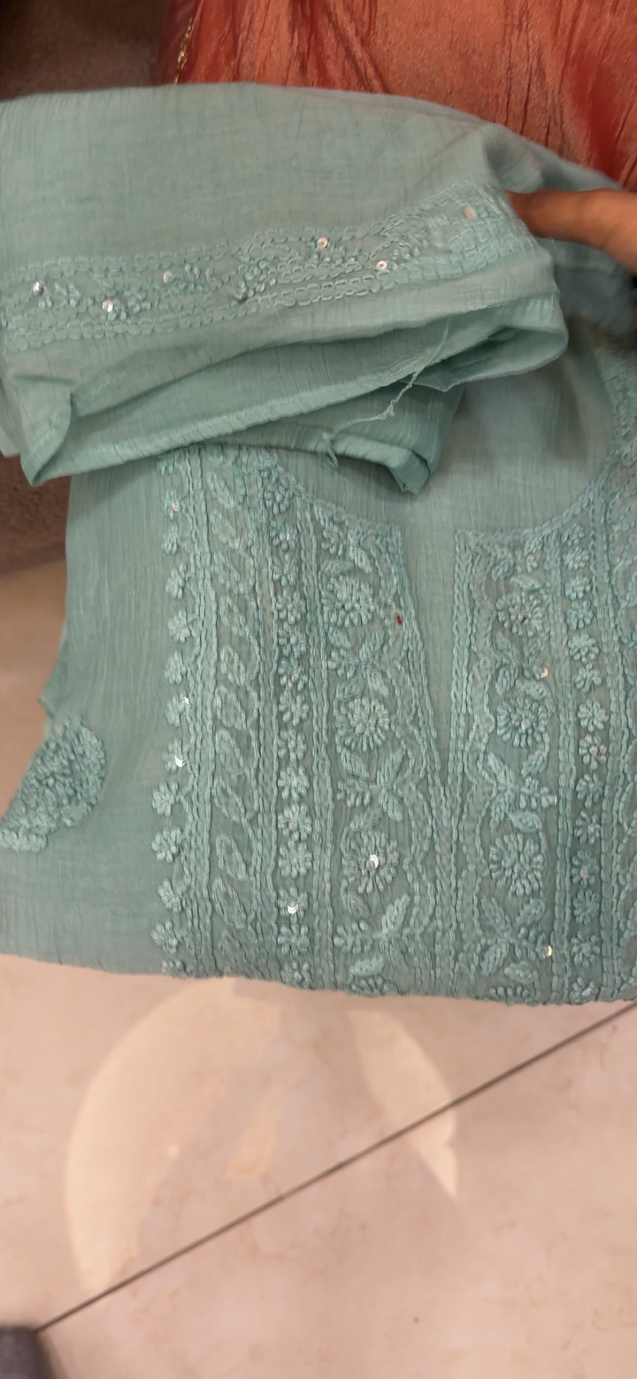CHIKANKARI UNSTITCHED SALWAR SUITS - NUWA - 1305