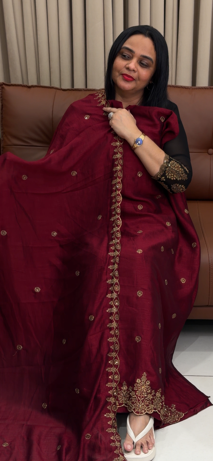 SEMI RAW SILK UNSTITCHED SALWAR SUITS - NUWA - 1916