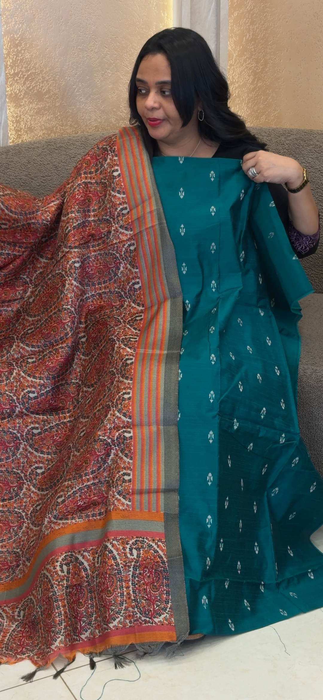 SLUB SILK UNSTITCHED SALWAR SUITS - NUWA - 2070