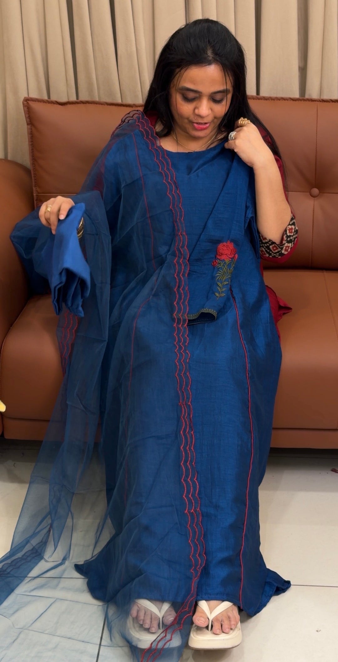 SEMI RAW SILK TOP,BOTTOM AND DUPATA - NUWA-2008