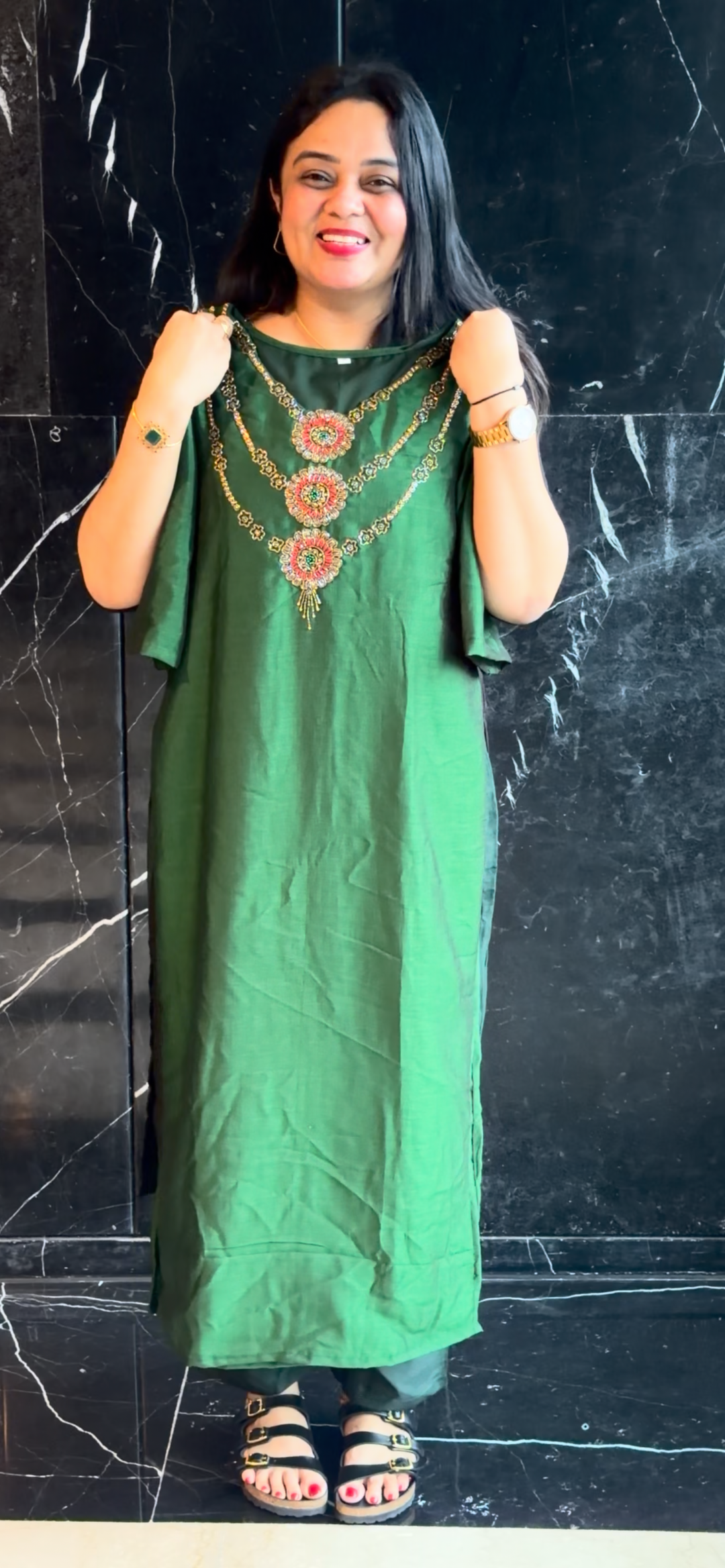 IN-HOUSE HANDWORKED LONG ALINE TOPS  - NUWA - 1675