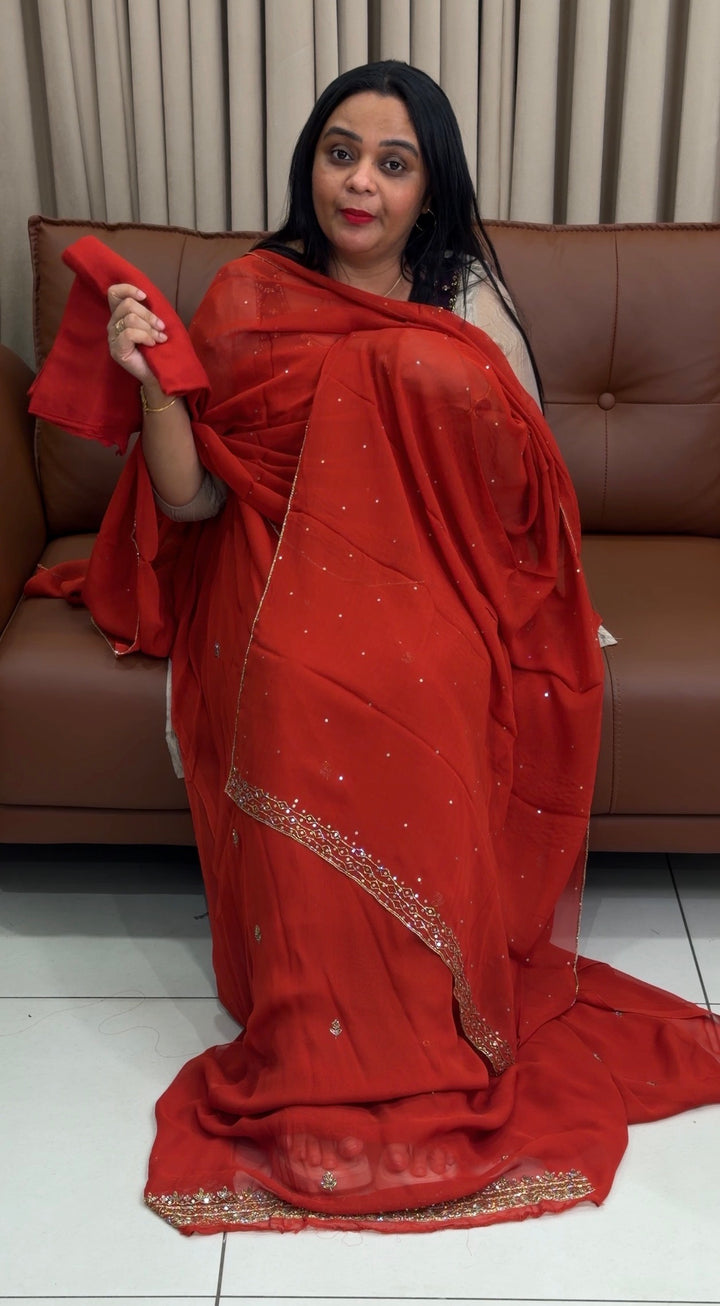 HAND WORKED GEORGETTE UNSTITCHED SALWAR SUITS - NUWA-1910