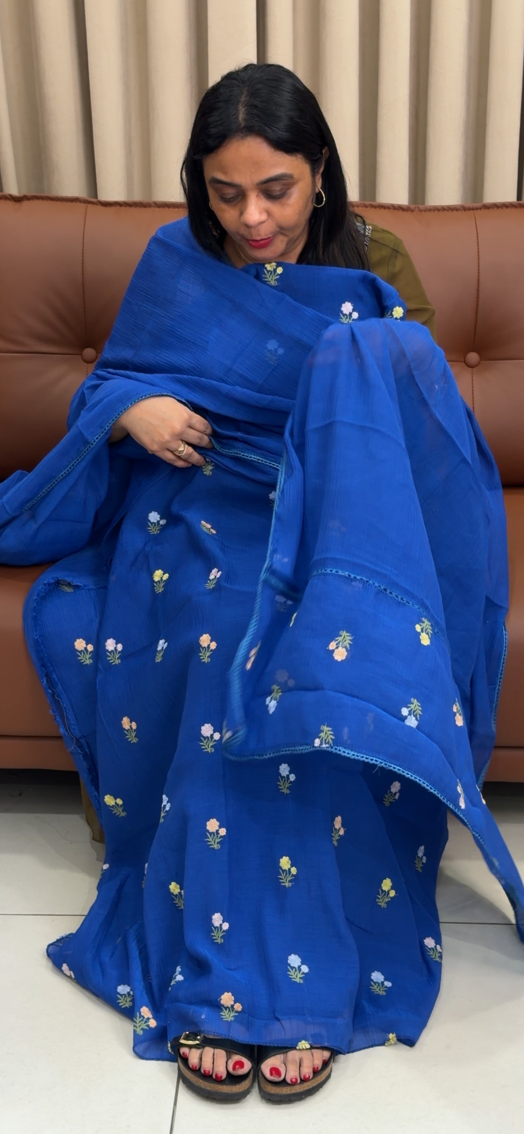 MUL CRUSHED UNSTITCHED SALWAR SUITS - NUWA - 1746
