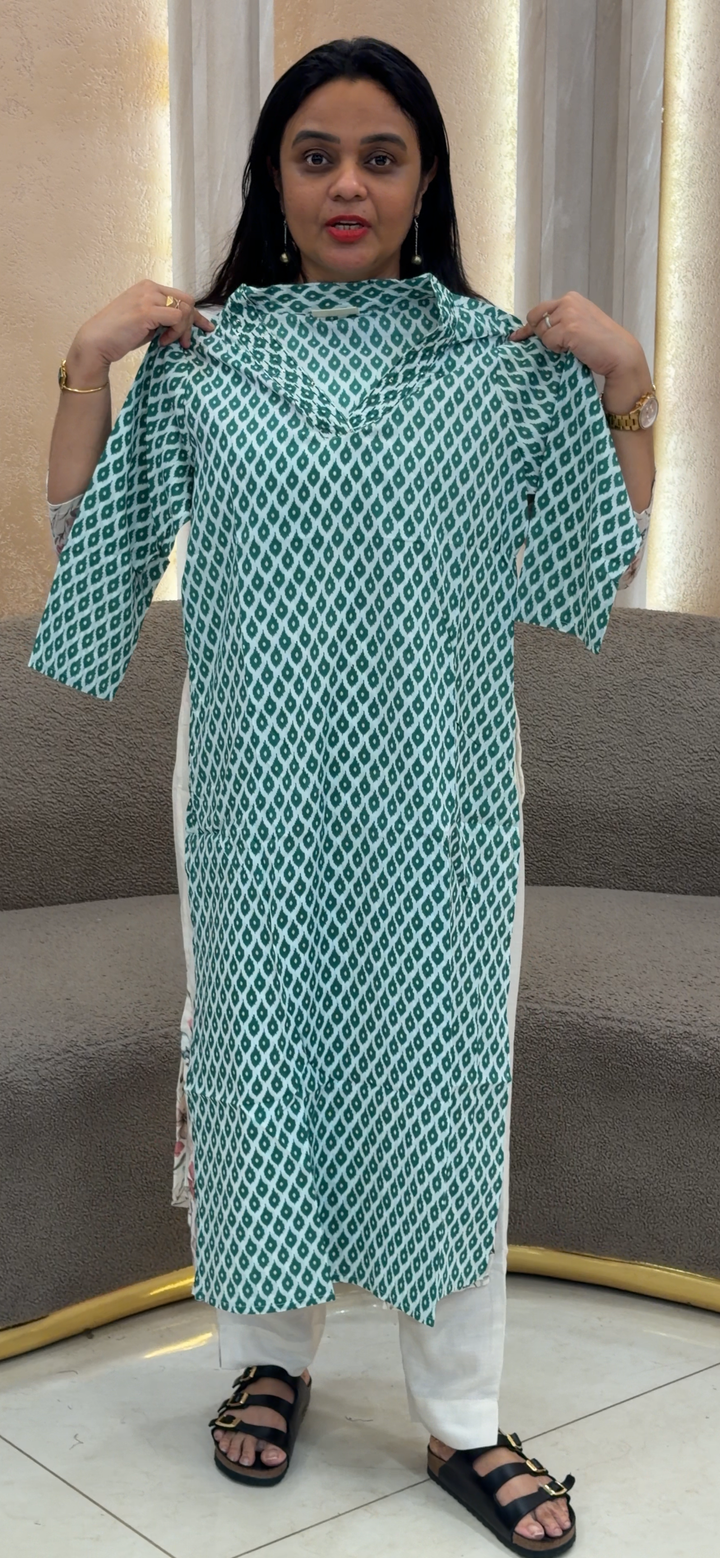 COTTON LONG SLITTED TOPS - NUWA - 2313