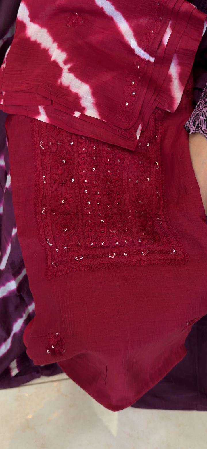 CHIKANKARI UNSTITCHED SALWAR SUITS - NUWA-2060