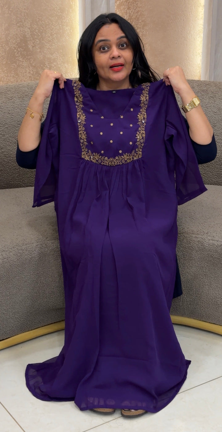 OFFER SALE FAUX GEORGETTE LONG ALINE TOP - NUWA - 2441