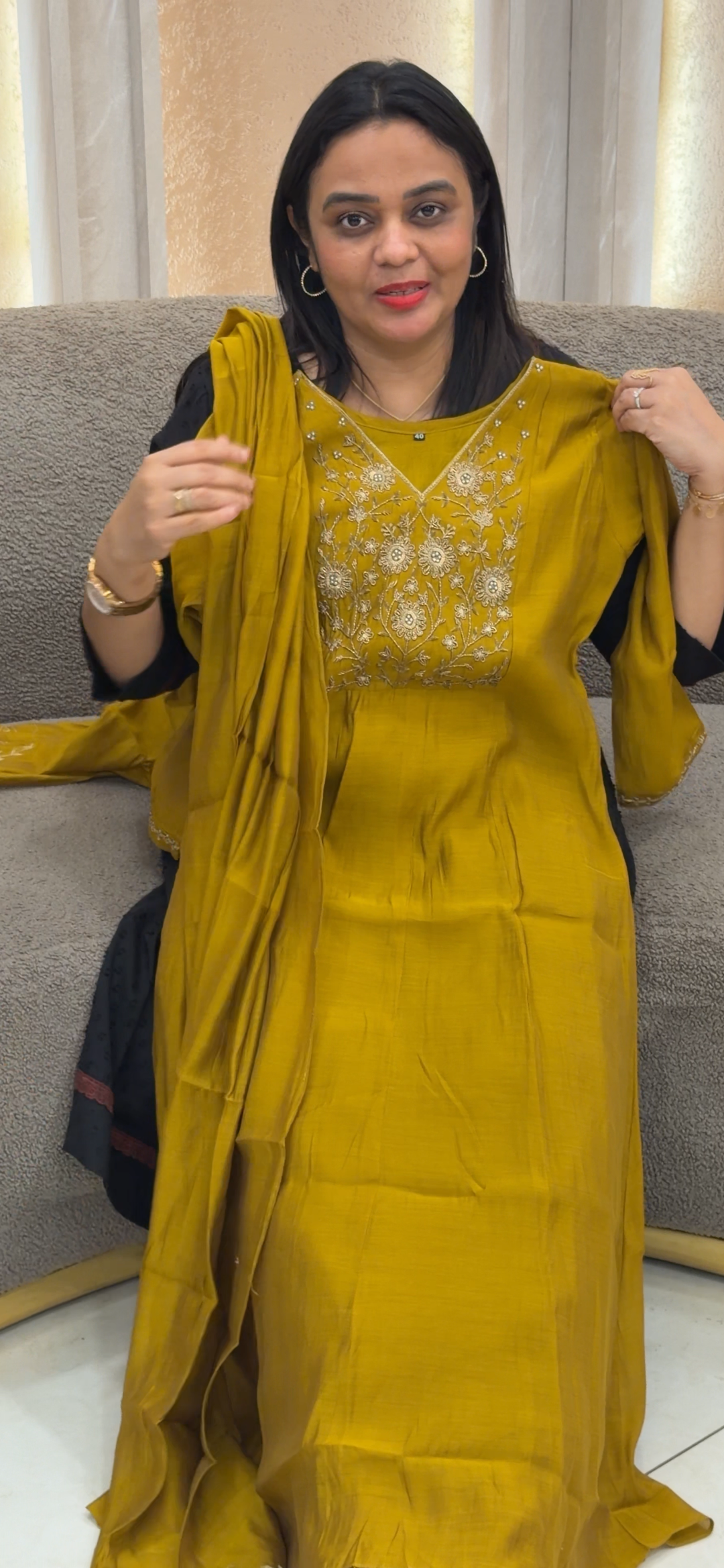 MUL CHANDERI TOP, BOTTOM AND DUPATTA - NUWA - 1111