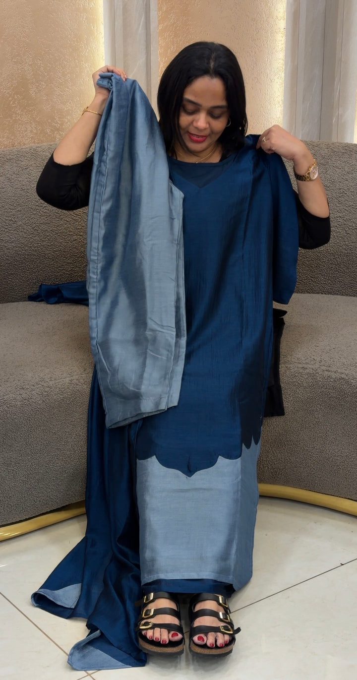 IN-HOUSE SEMI RAW SILK TOP,BOTTOM AND DUPATTA - NUWA-1752