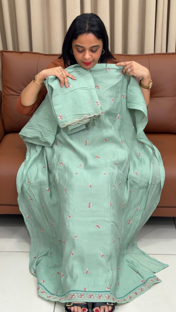 MALAI CHANDERI UNSTITCHED SALWAR SUITS - NUWA-1719