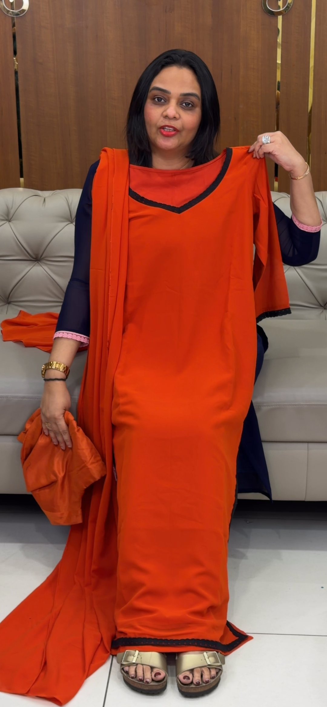 FAUX GEORGETTE TOP, BOTTOM AND DUPATTA - NUWA - 921