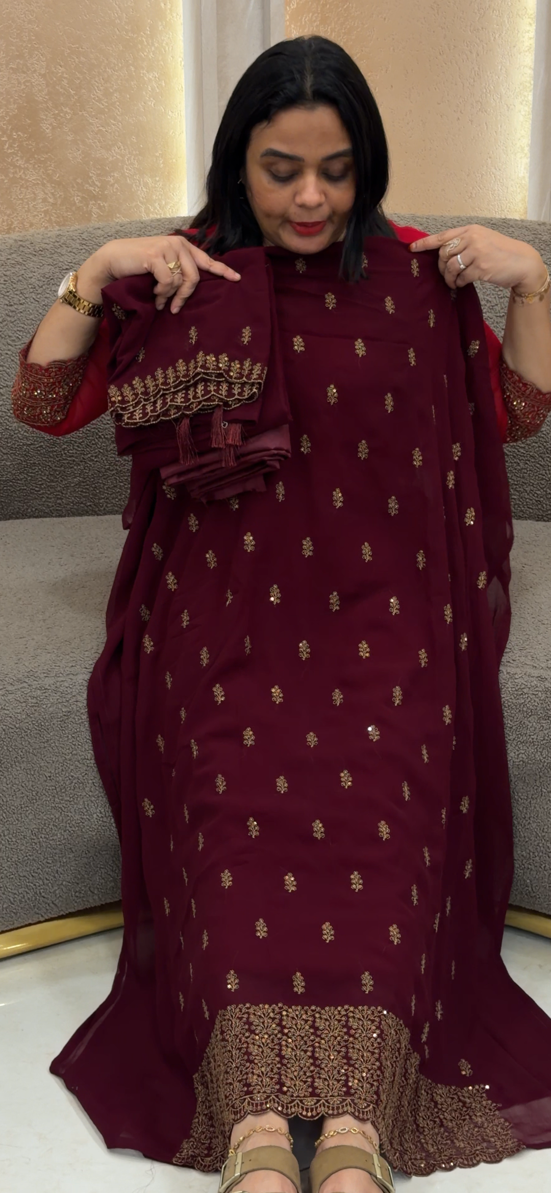 FAUX GEORGETTE UNSTITCHED SALWAR SUITS - NUWA - 1175