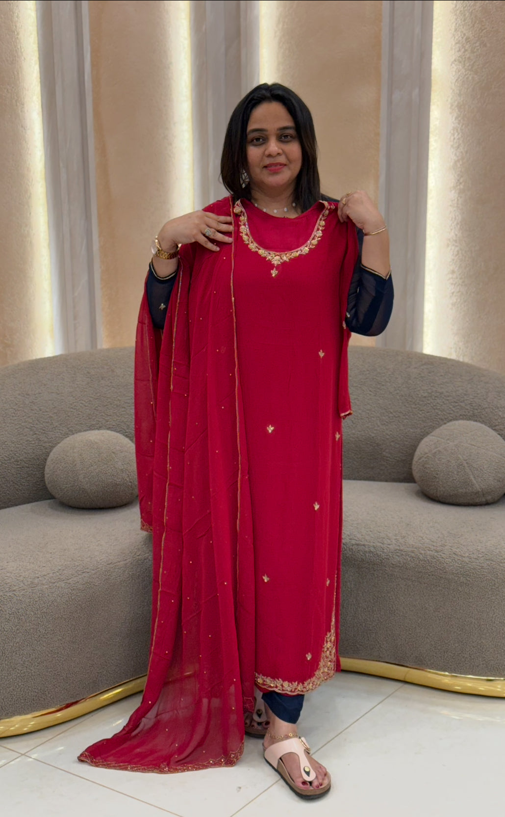 PARTY WEAR TOP, BOTTOM AND DUPATTA - NUWA-022