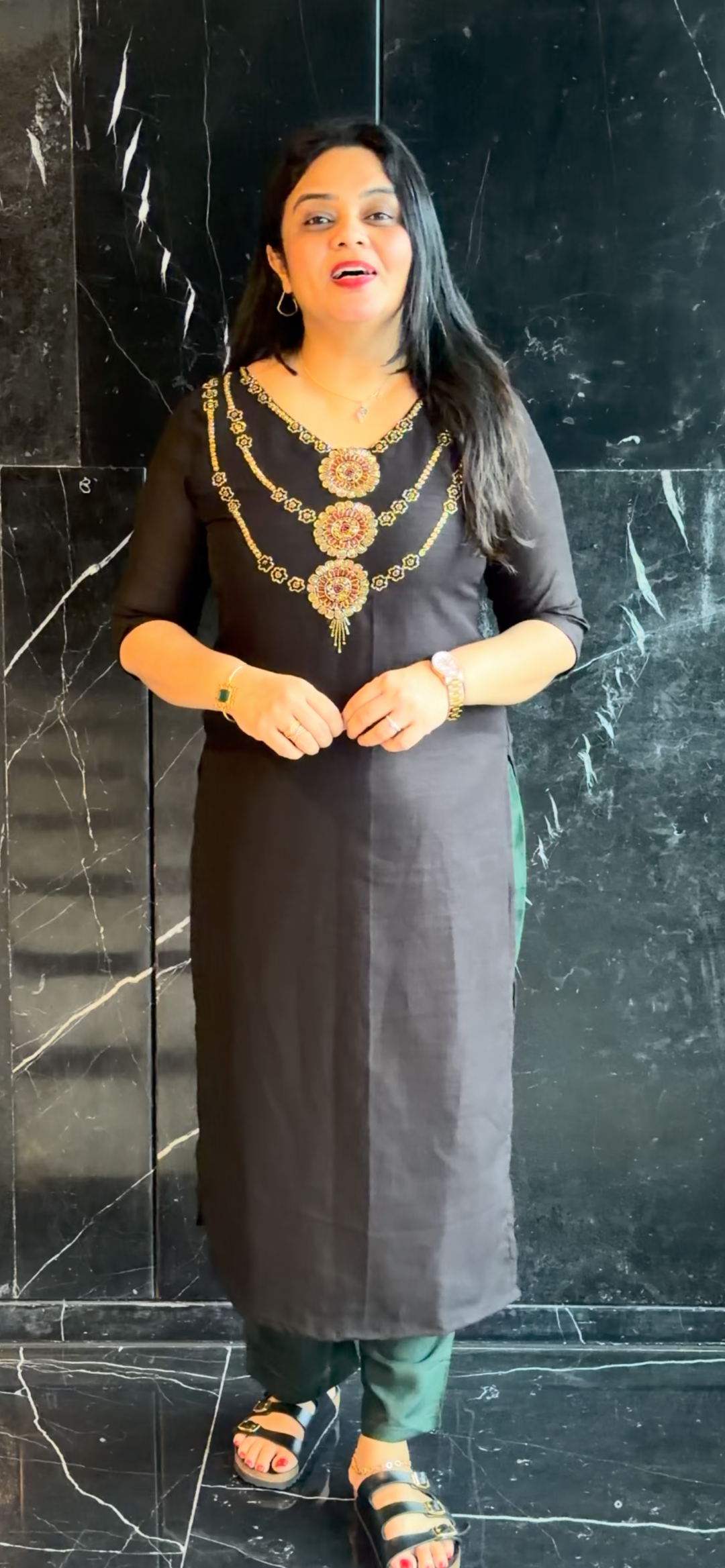 IN-HOUSE HANDWORKED LONG ALINE TOPS  - NUWA - 1675