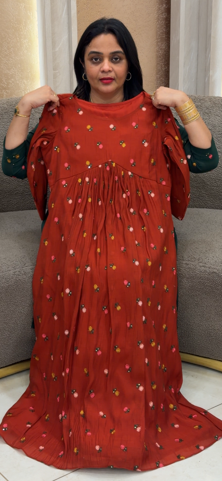 IN-HOUSE MALAI CHANDERI LONG TOPS - NUWA - 1626