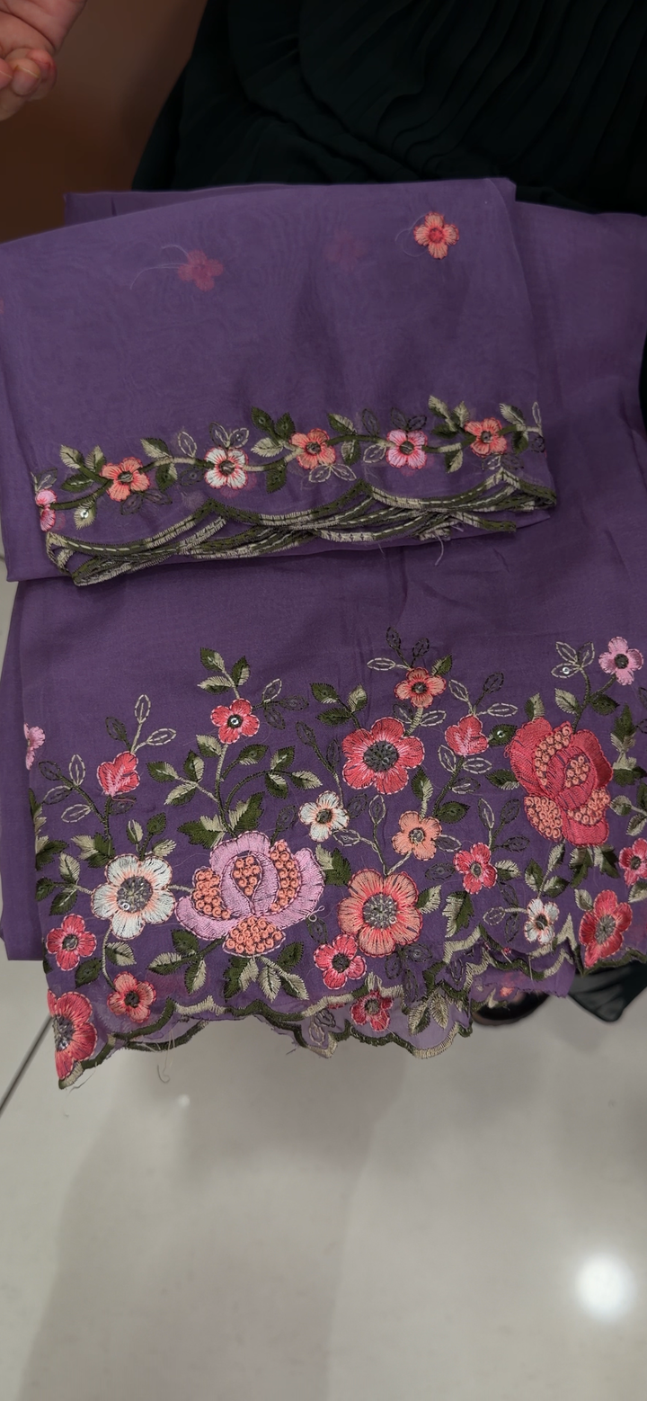 SOFT ORGANZA UNSTITCHED SALWAR SUITS - NUWA - 1892