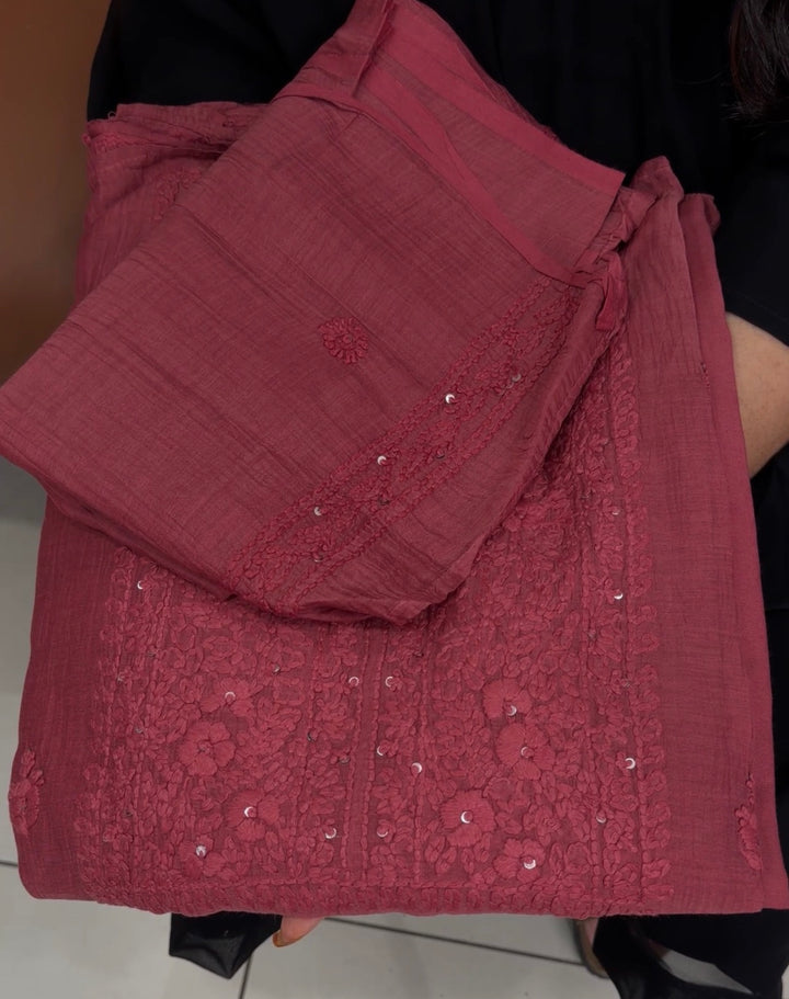 LUCKNOWI CHIKANKARI UNSTITCHED SALWAR SUITS - NUWA-1343