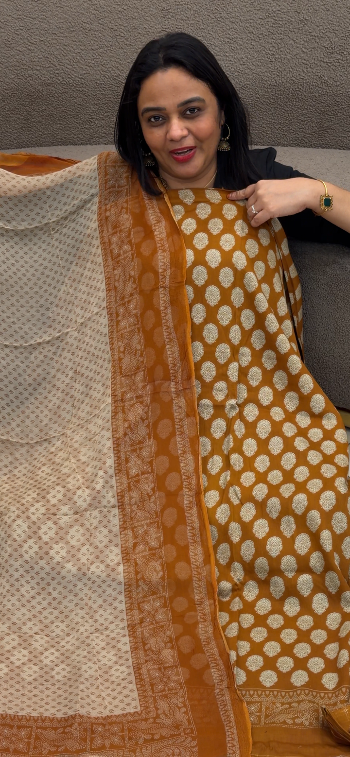 PRINTED UNSTITCHED SALWAR SUITS - IHA 1479