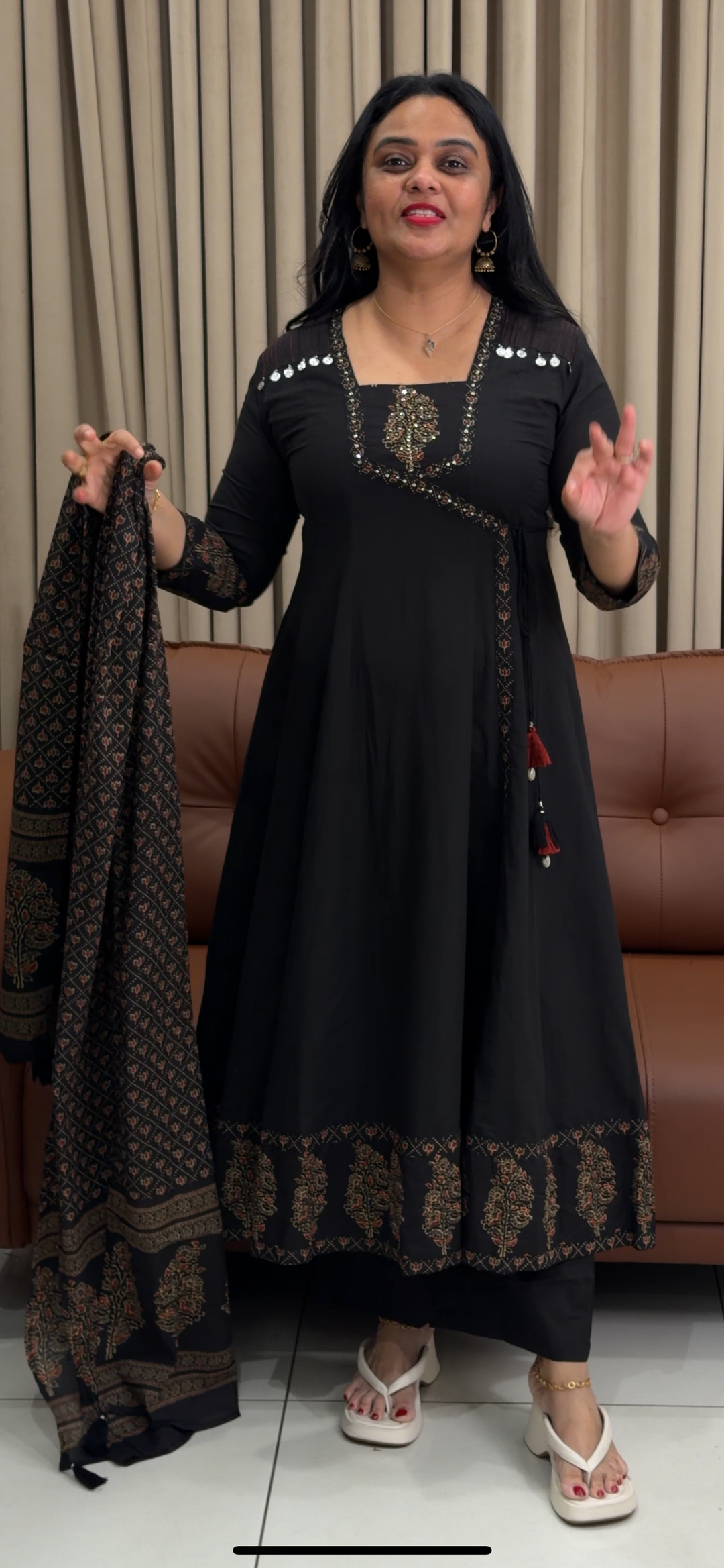 ANARKALI TOP, BOTTOM AND DUPATTA - NUWA - 1802