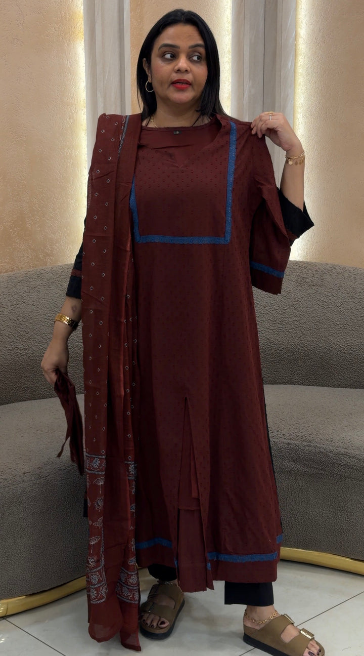 COTTON TOP,BOTOM AND DUPATTA - NUWA-1099