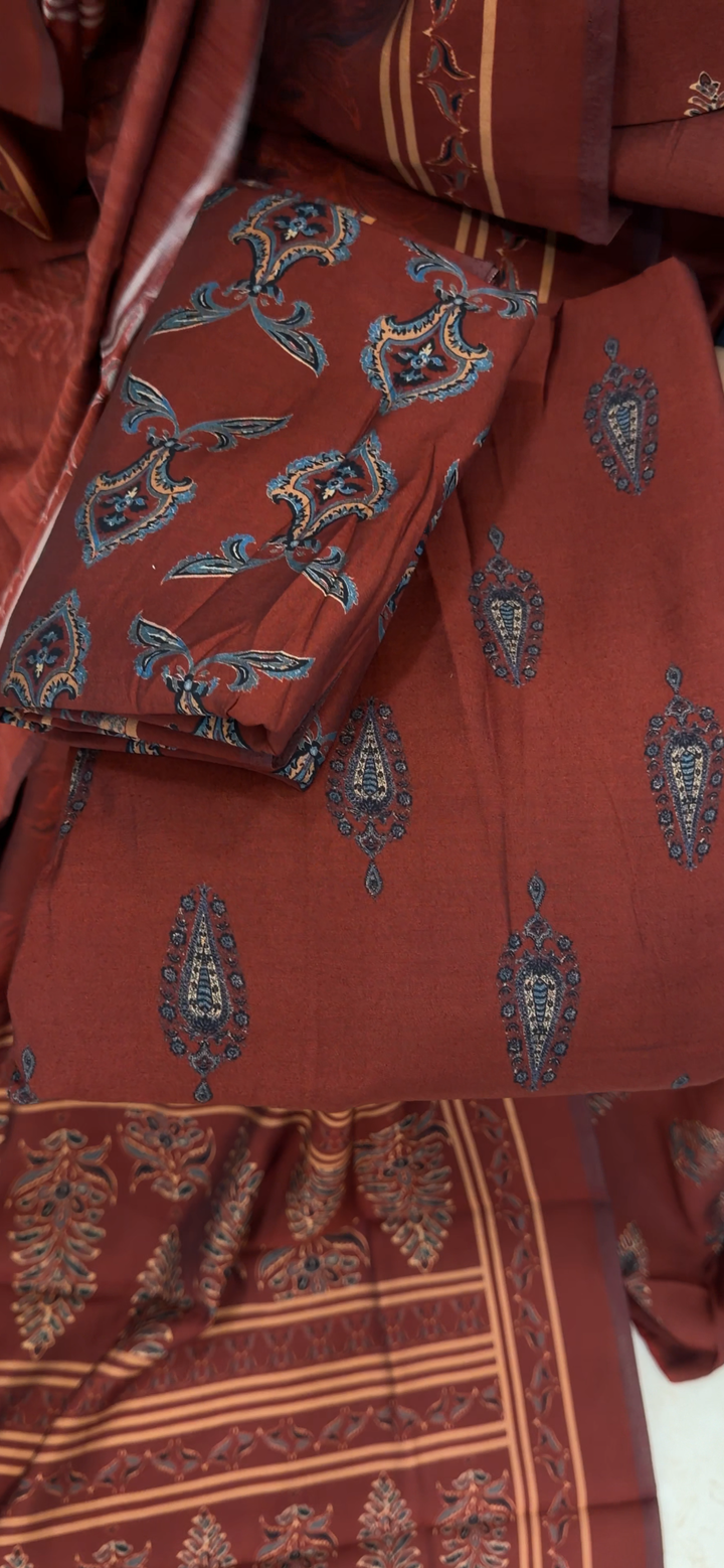 MUL CHANDERI UNSTITCHED SALWAR SUITS - NUWA - 1668