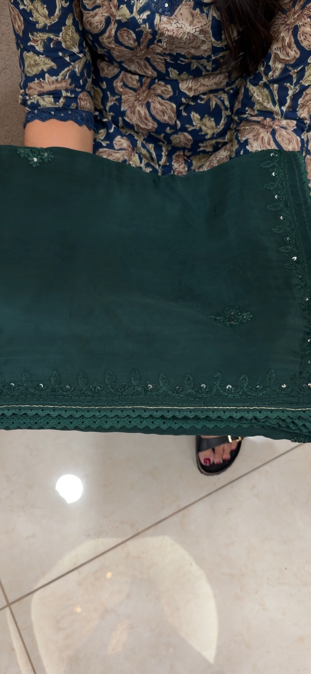 VISCOSE CRAPE CHIKANKARI SAREES - NUWA - 1623