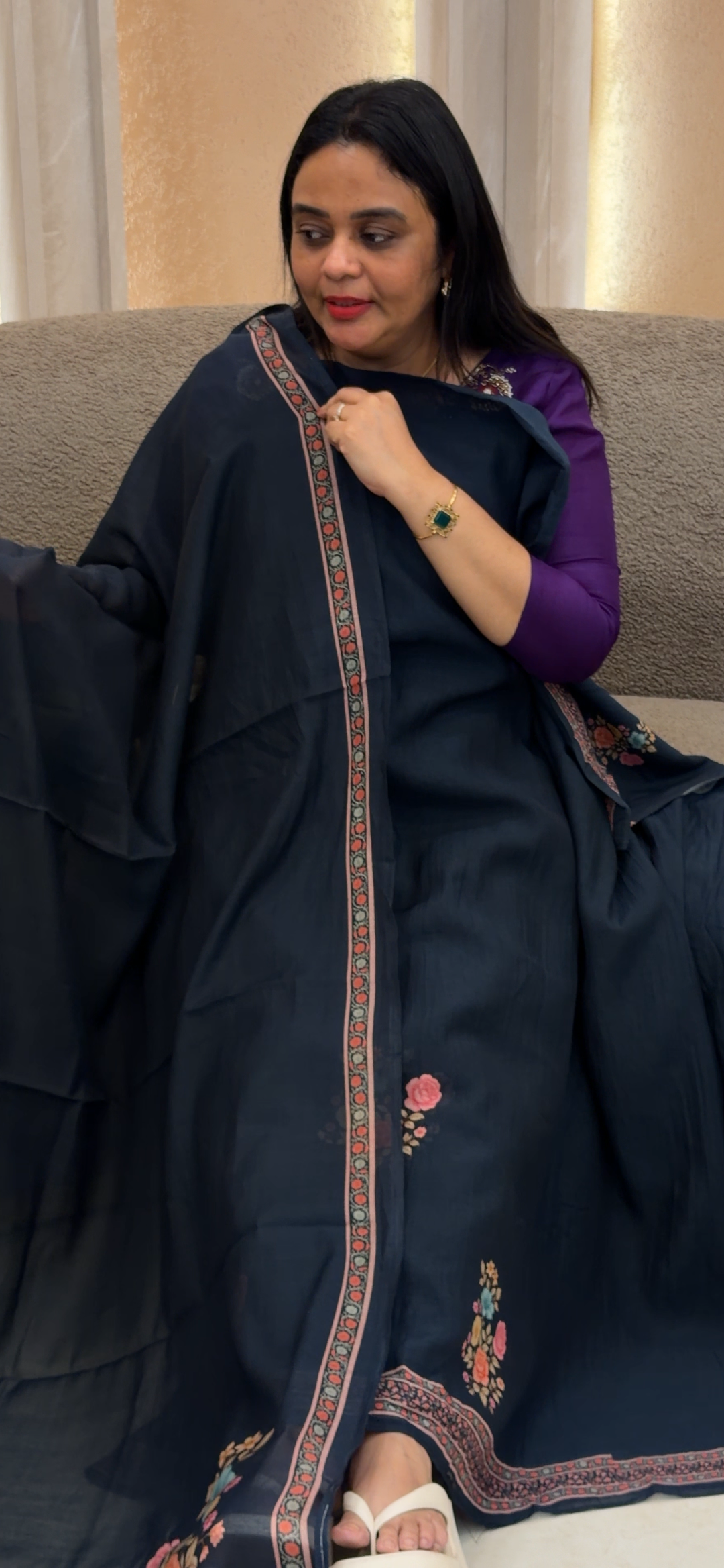 MUL CHANDERI UNSTITCHED SALWAR SUITS - NUWA - 1411
