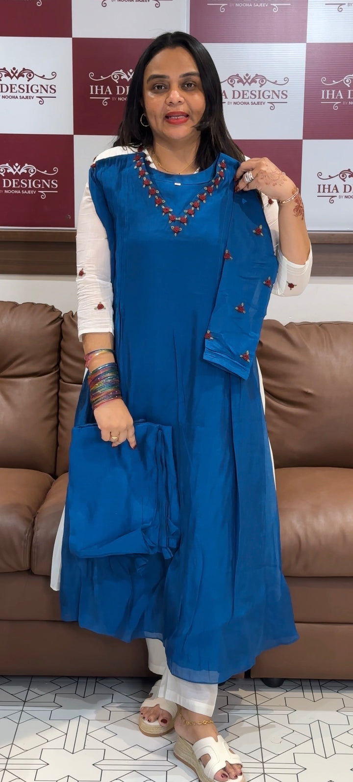 MUL CHANDERI TOP,BOTTOM AND DUPATTA - NUWA-1017