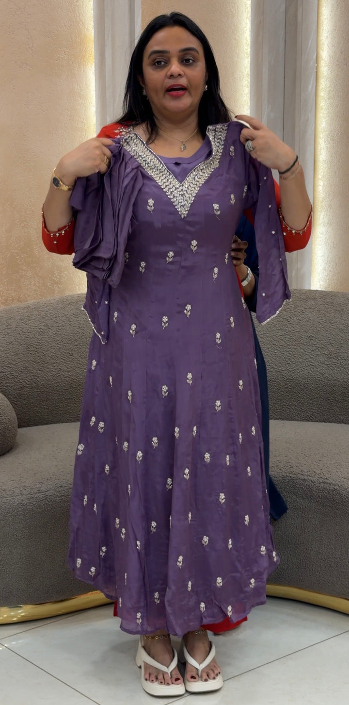 HAND WORK ANARKALI TOP, BOTTOM AND DUPATTA - NUWA-858