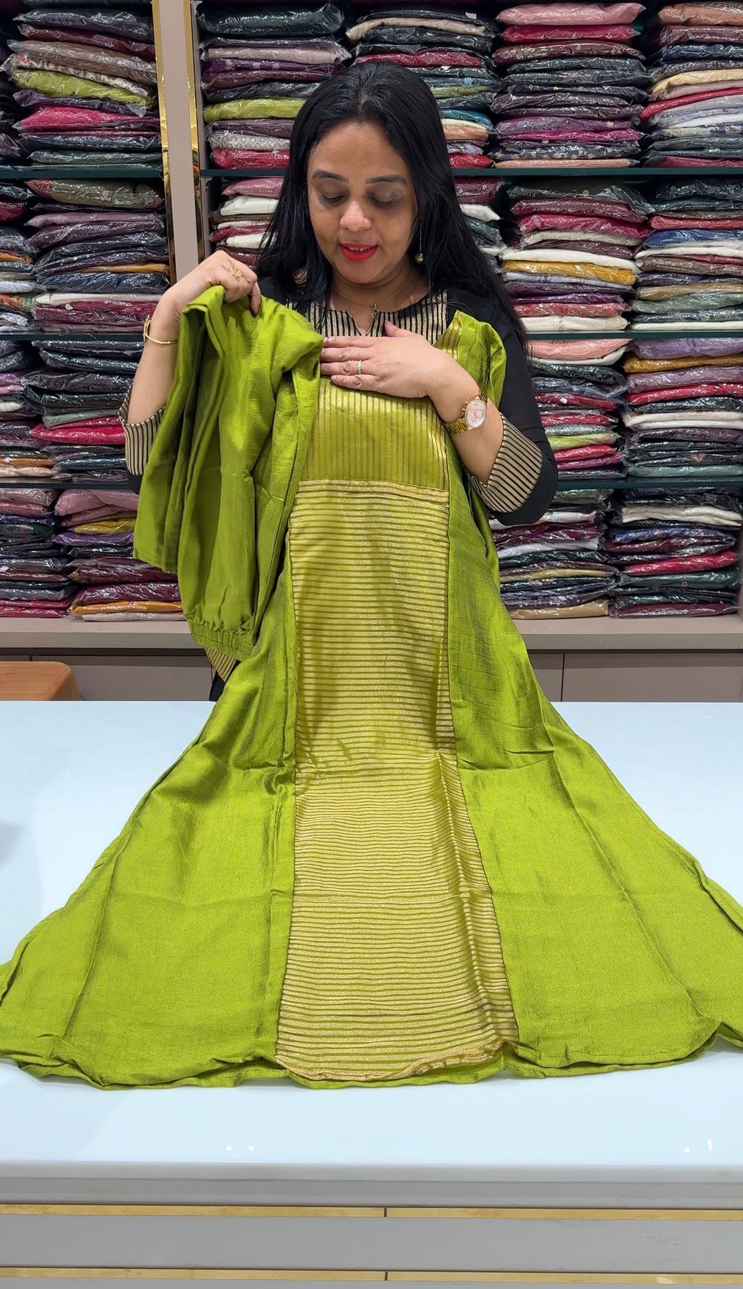 SEMI RAW SILK CO-ORDS SETS - NUWA-2211