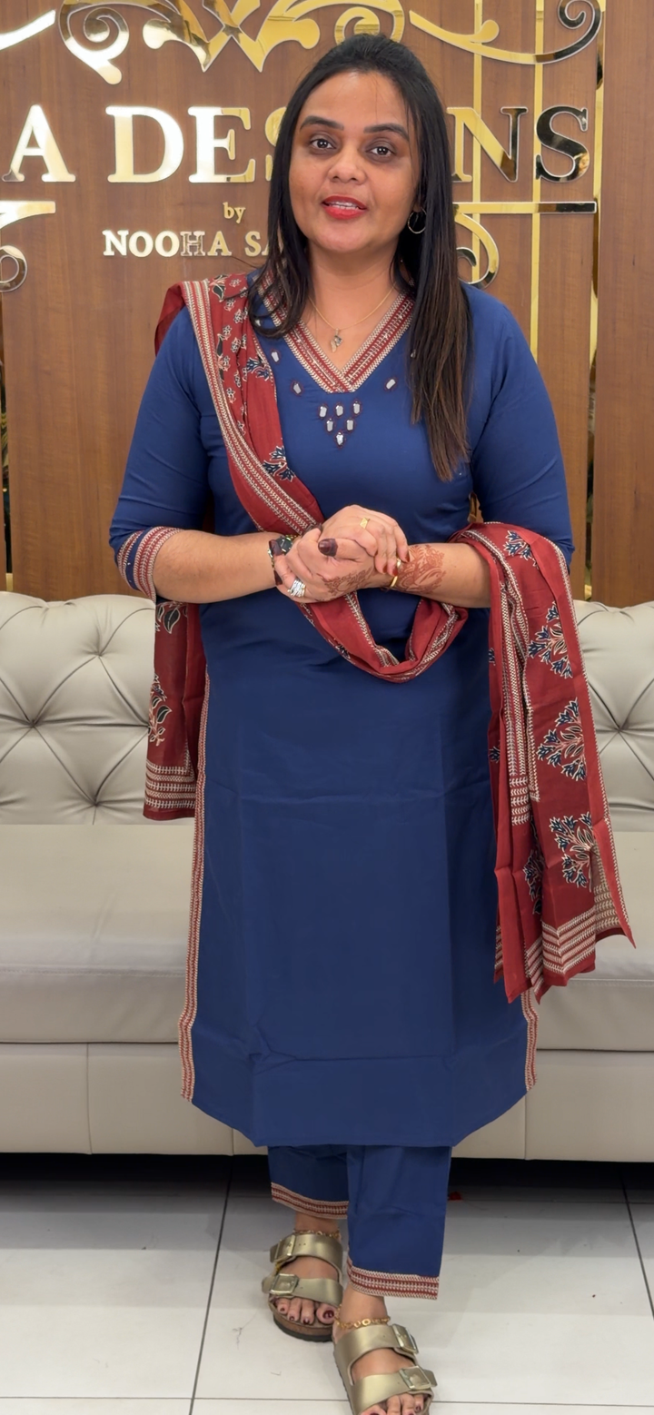 COTTON TOP, BOTTOM AND DUPATTA - NUWA - 639