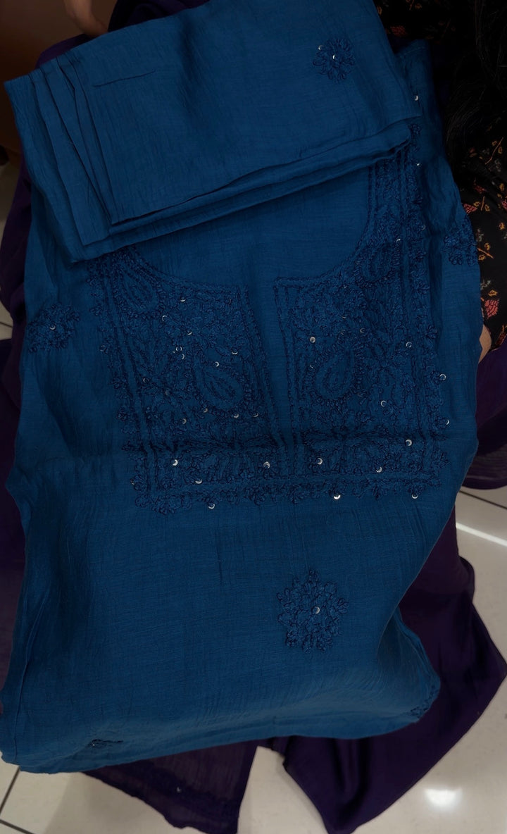 MALAI CHANDERI UNSTITCHED SALWAR SUITS - NUWA-1834