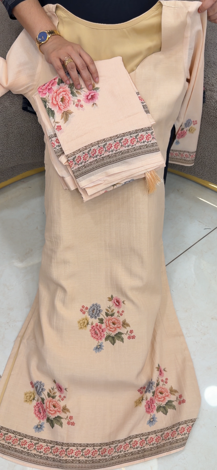 MALAI CHANDERI TOP, BOTTOM AND DUPATTA - NUWA - 1460