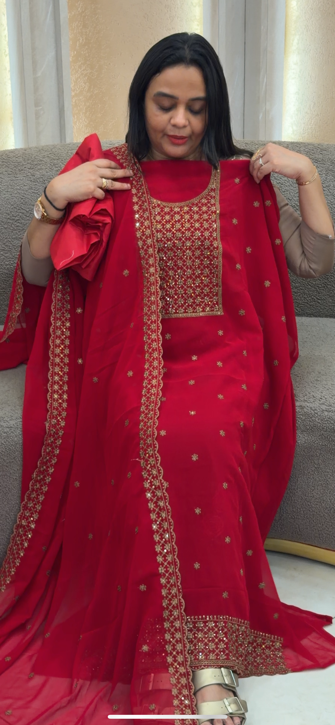 FAUX GEORGETTE UNSTITCHED SALWAR SUITS - NUWA - 1619