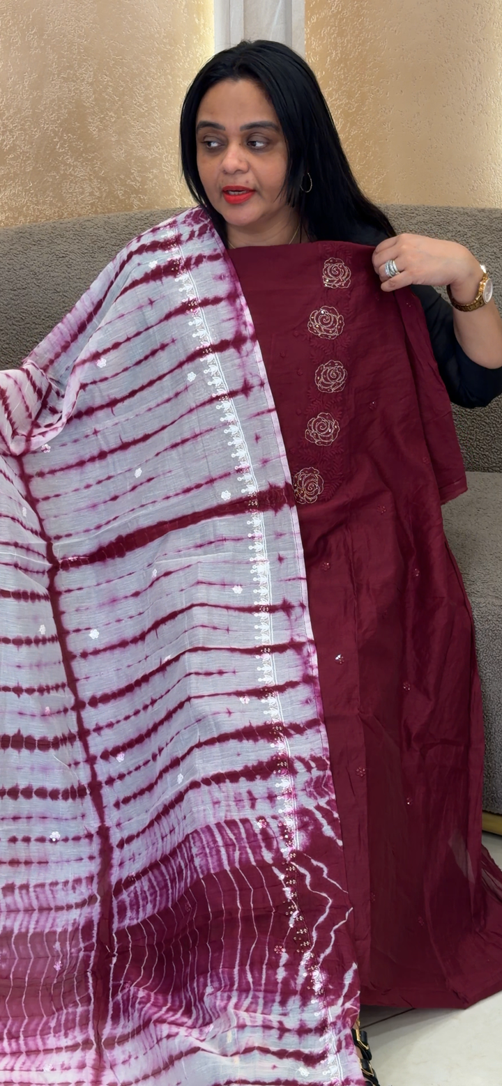 MALAI CHANDERI UNSTITCHED SALWAR SUITS - NUWA - 2127