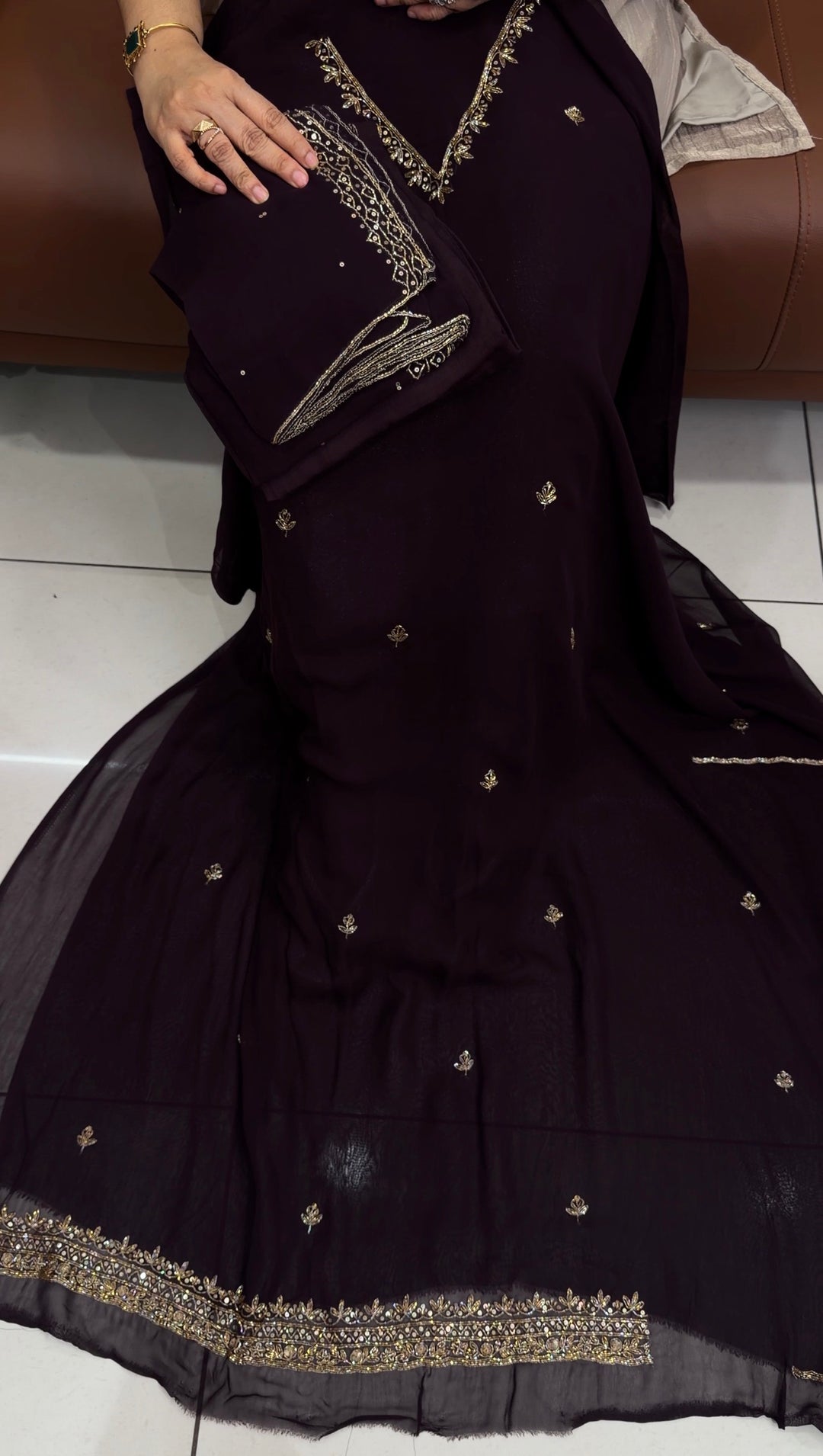 HAND WORKED GEORGETTE UNSTITCHED SALWAR SUITS - NUWA-1910
