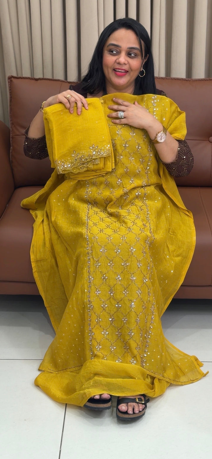MALAI CHANDERI UNSTITCHED SALWAR SUITS - NUWA-1928