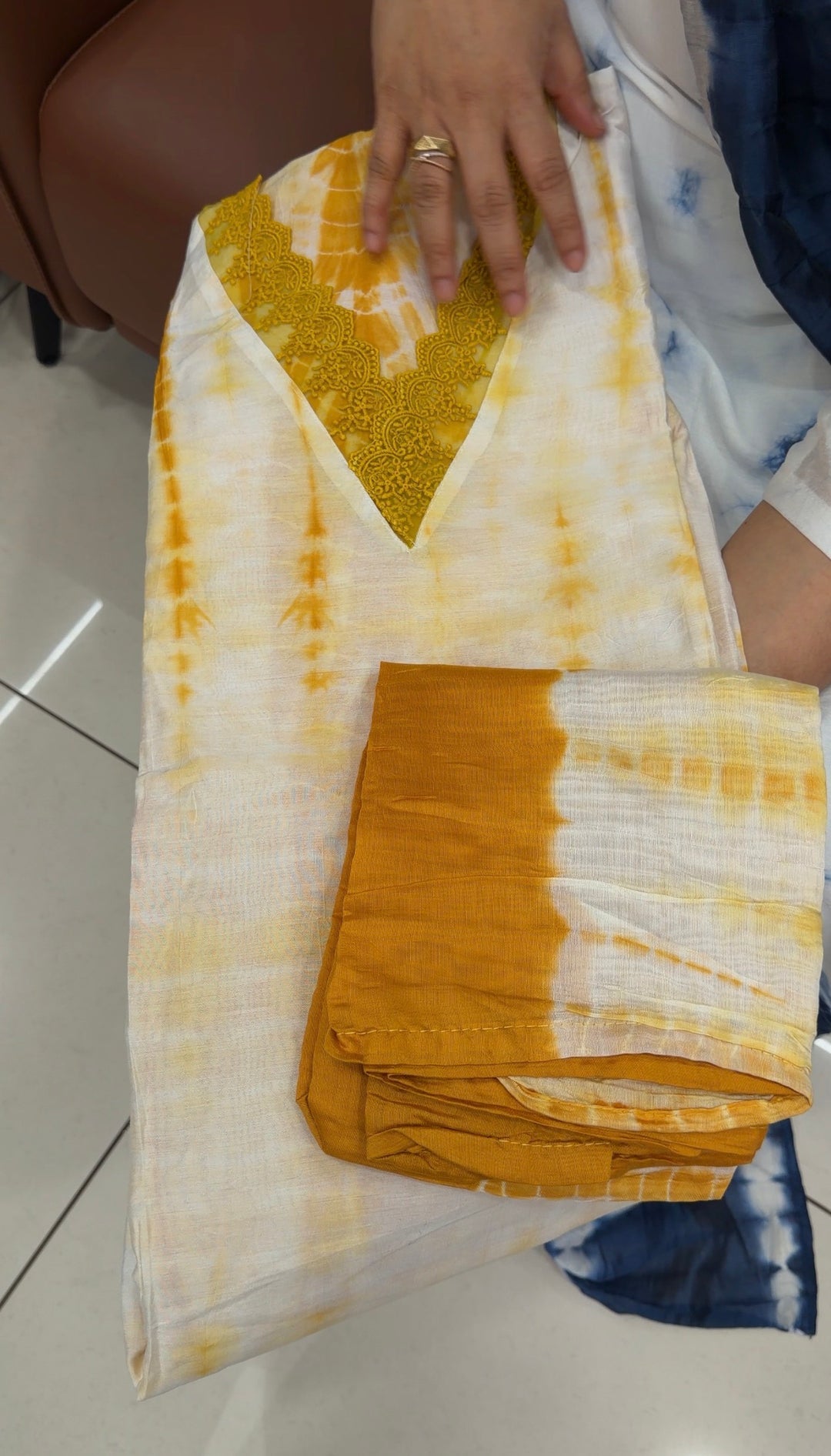 TIE AND DYE UNSTITCHED SALWAR SUITS - NUWA-1854