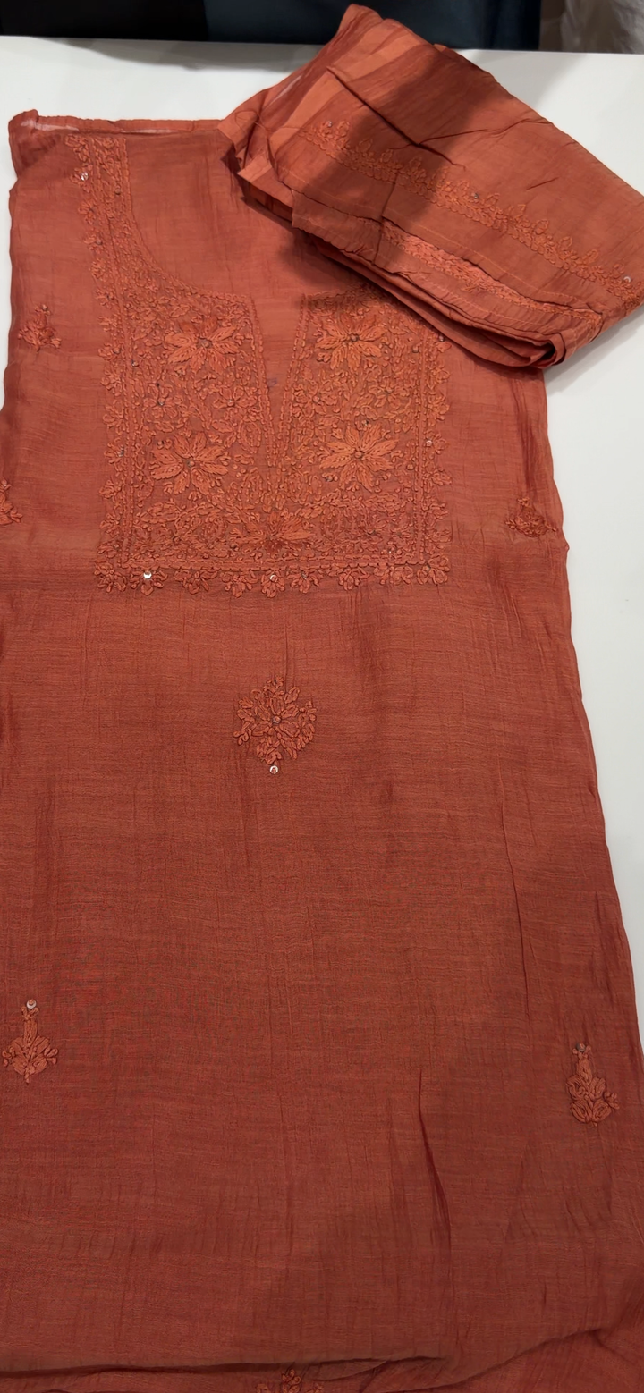 CHIKANKARI UNSTITCHED SALWAR SUITS - NUWA - 1743