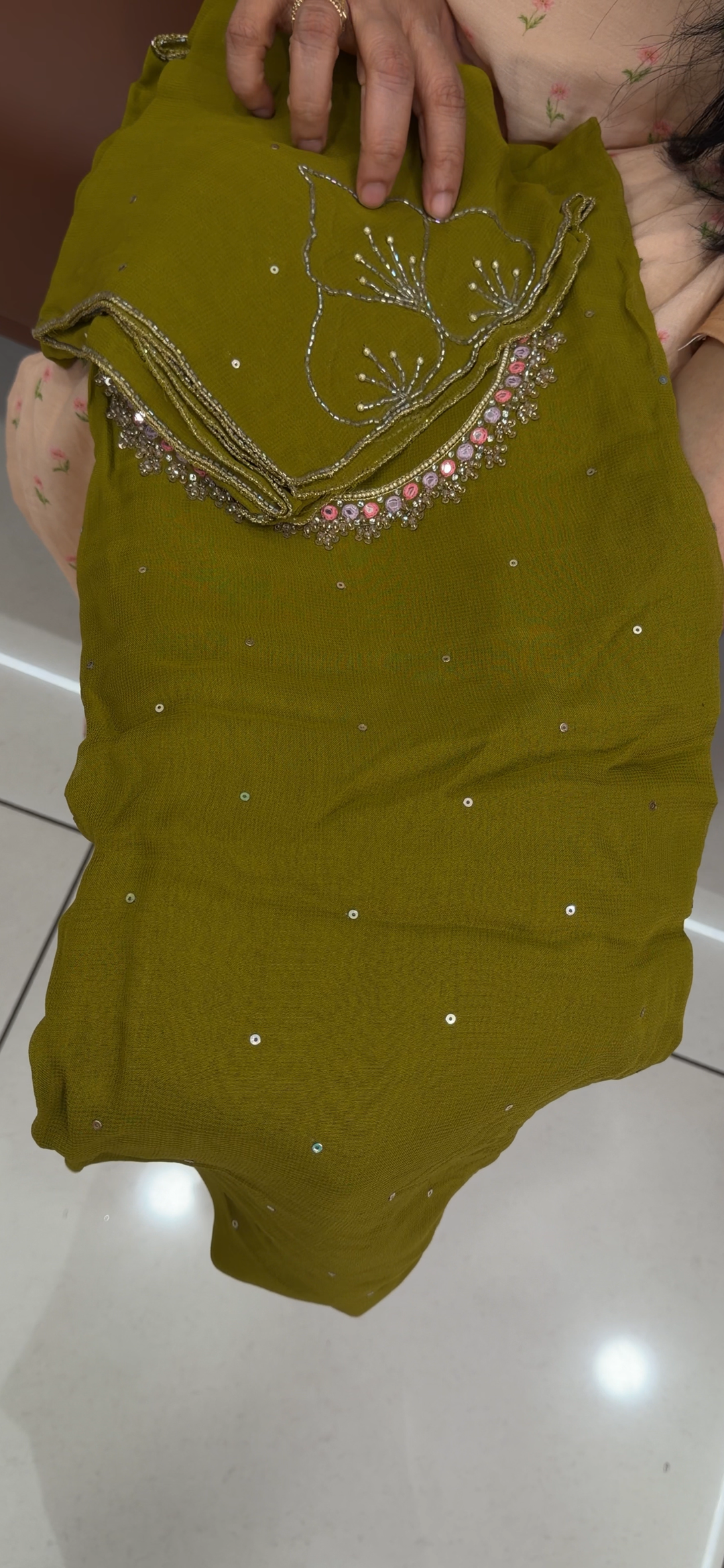 HAND WORKED UNSTITCHED SALWAR SUITS - NUWA - 1818