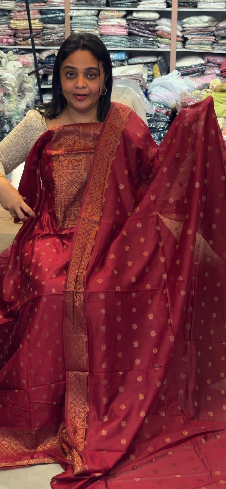 BANARASI TUSSUR UNSTITCHED SALWAR SUITS - NUWA - 1737