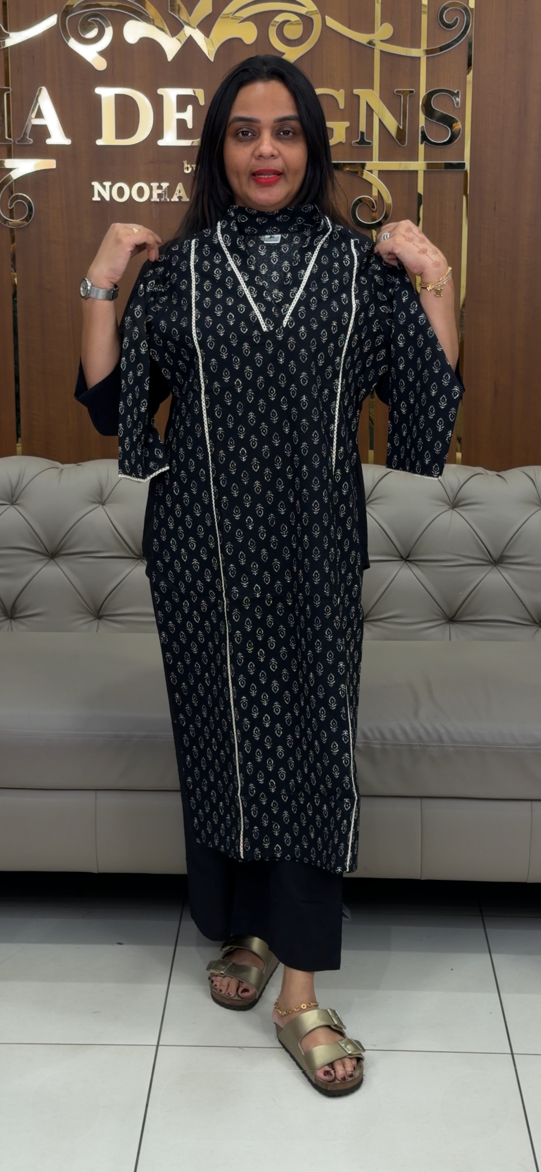 COTTON LONG SLITTED TOPS - NUWA - 803