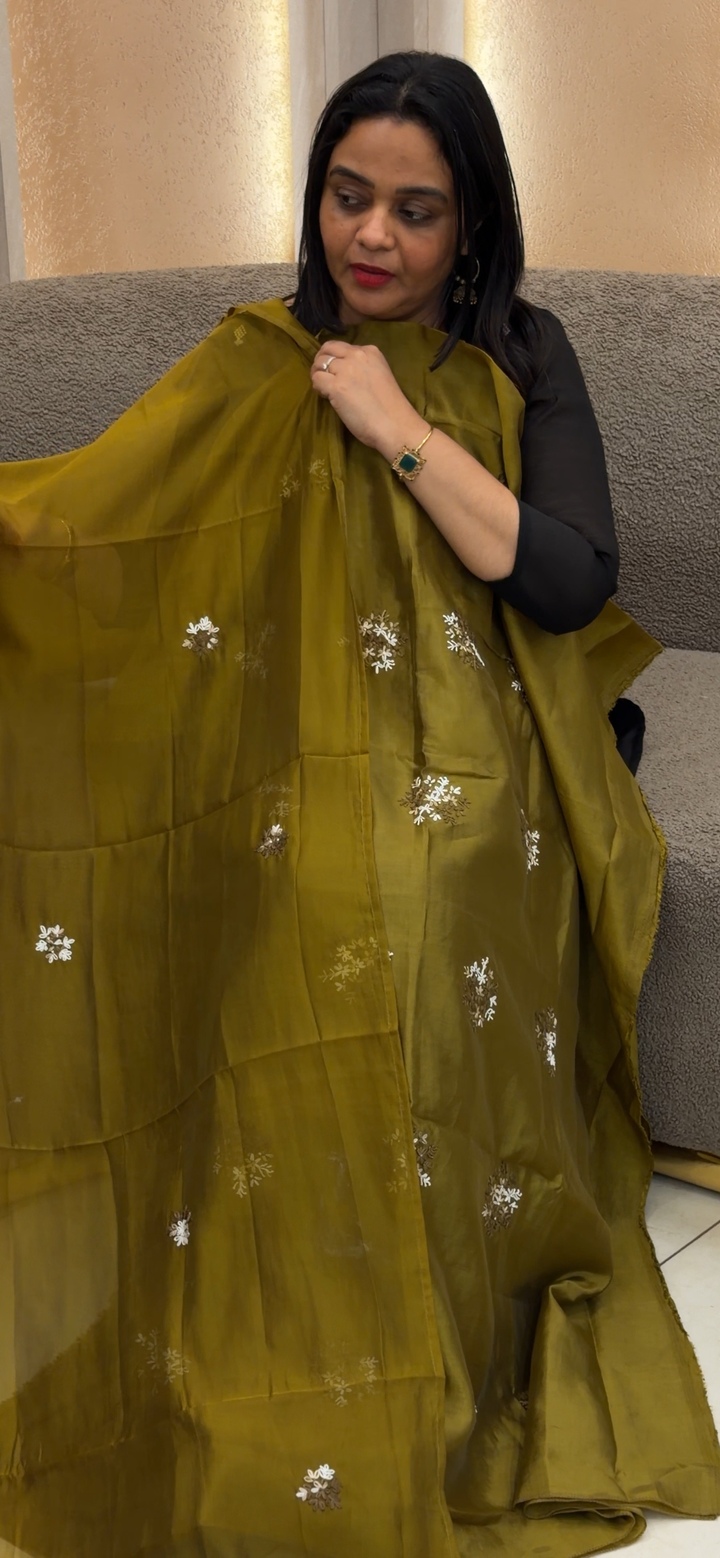 MUL CHANDERI UNSTITCHED SALWAR SUITS - NUWA - 1485