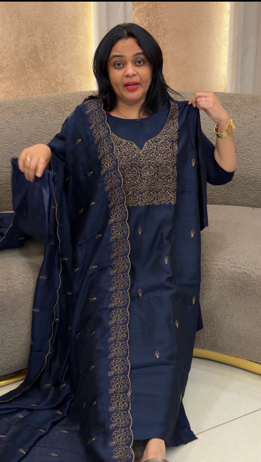 SEMI RAW SILK TOP,BOTTOM AND DUPATTA - NUWA-2421