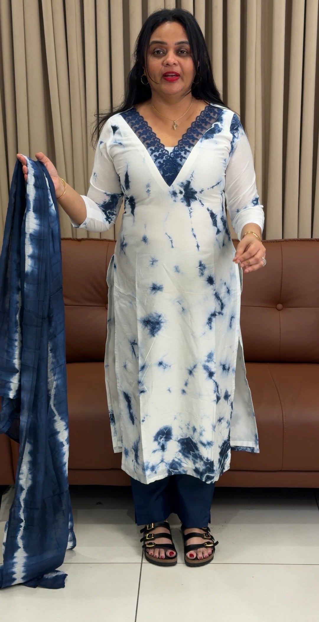TIE AND DYE UNSTITCHED SALWAR SUITS - NUWA-1854