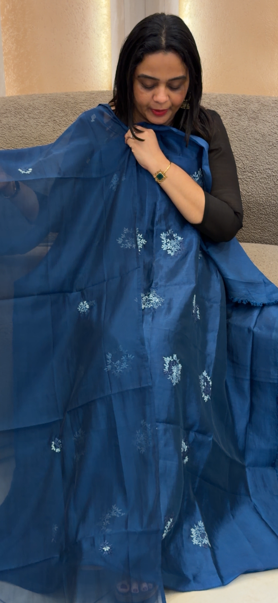 MUL CHANDERI UNSTITCHED SALWAR SUITS - NUWA - 1485