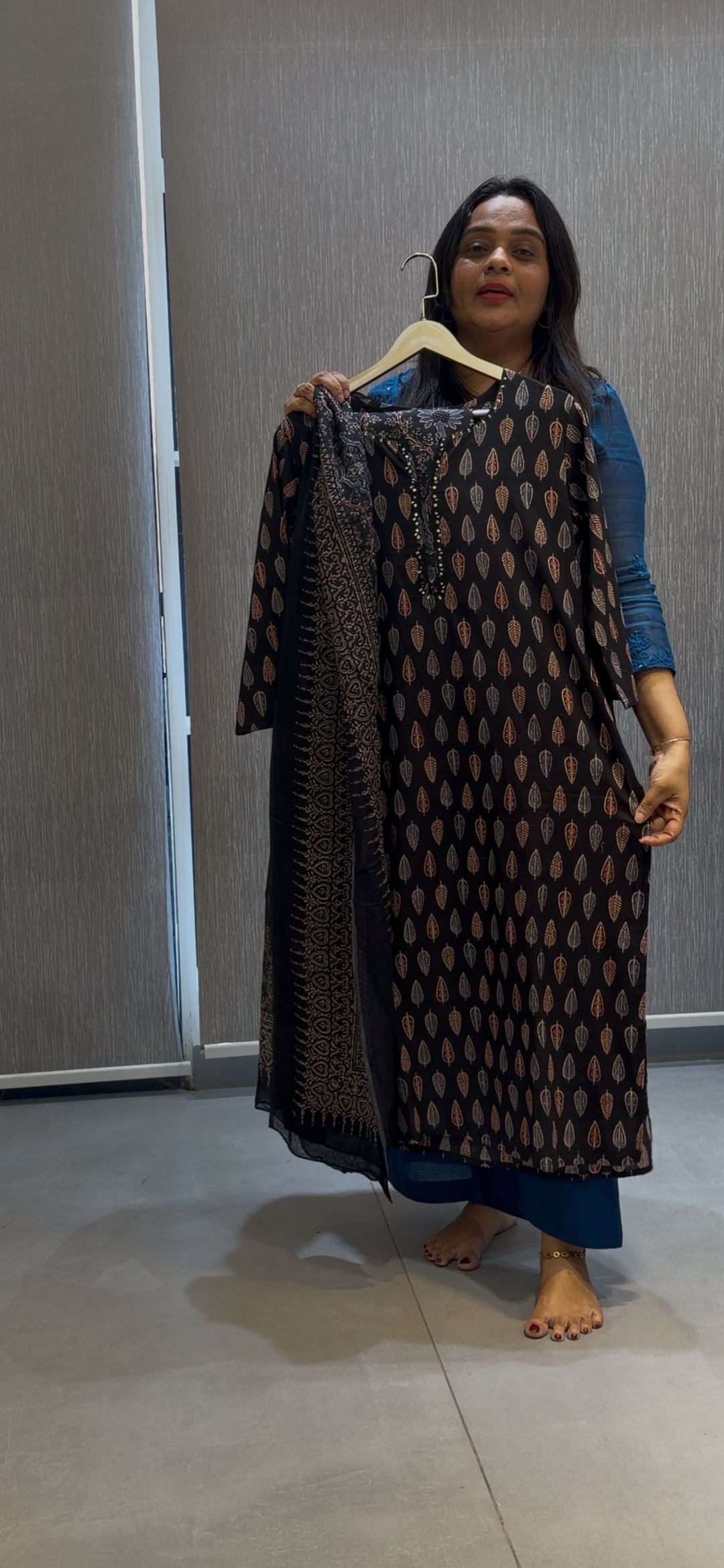 PRINTED COTTON TOP, BOTTOM AND DUPATTA - NUWA-291