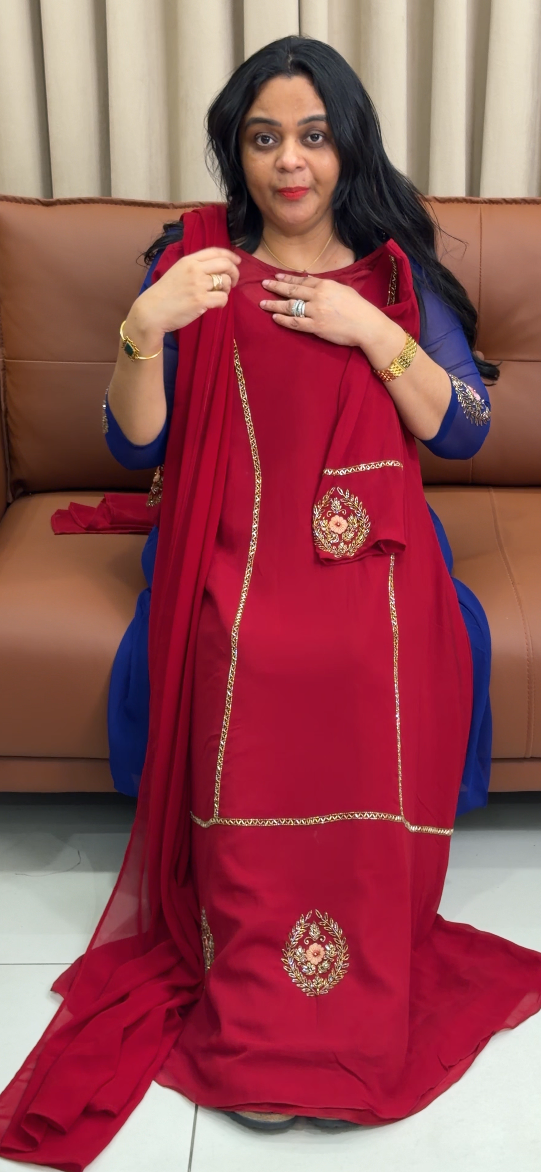 IN-HOUSE HAND WORKED TOP AND DUPATTA - NUWA-2176