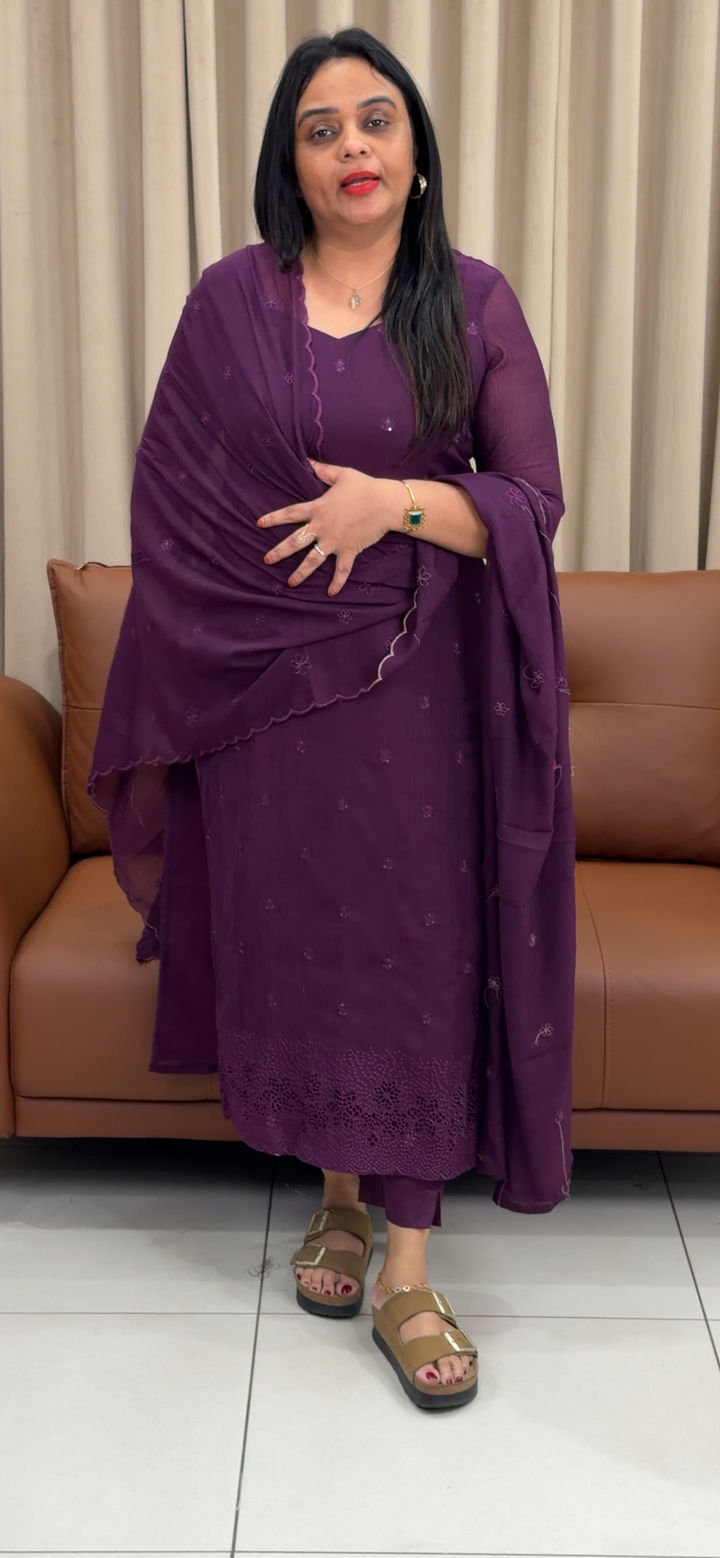 MUL CRUSHED UNSTITCHED SALWAR SUITS - NUWA - 1369